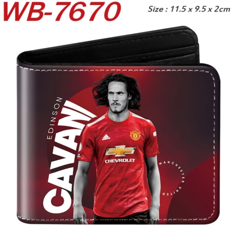 Football Anime color short full zip folding wallet 10x12x2.5cm