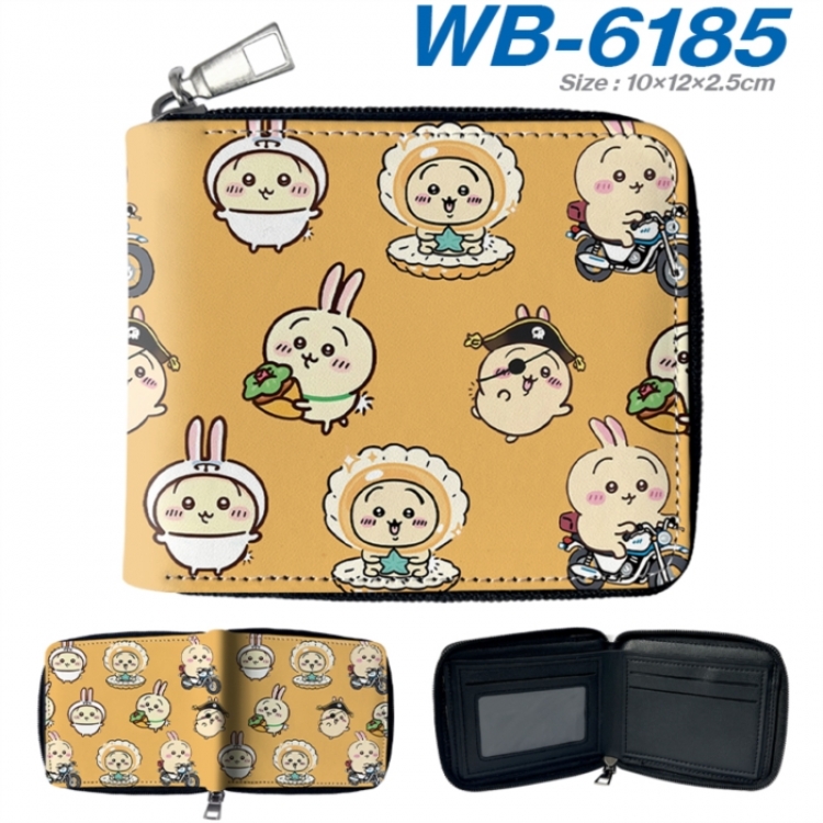 Chiikawa Anime color short full zip folding wallet 10x12x2.5cm
