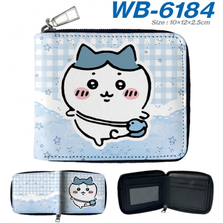 Chiikawa Anime color short full zip folding wallet 10x12x2.5cm