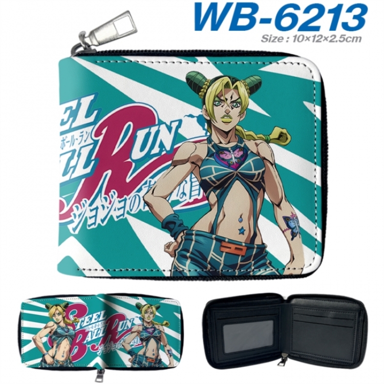 JoJos Bizarre Adventure Anime color short full zip folding wallet 10x12x2.5cm