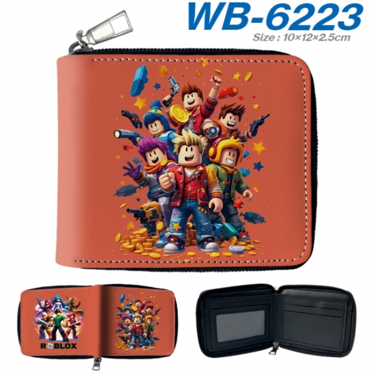 Roblox Anime color short full zip folding wallet 10x12x2.5cm