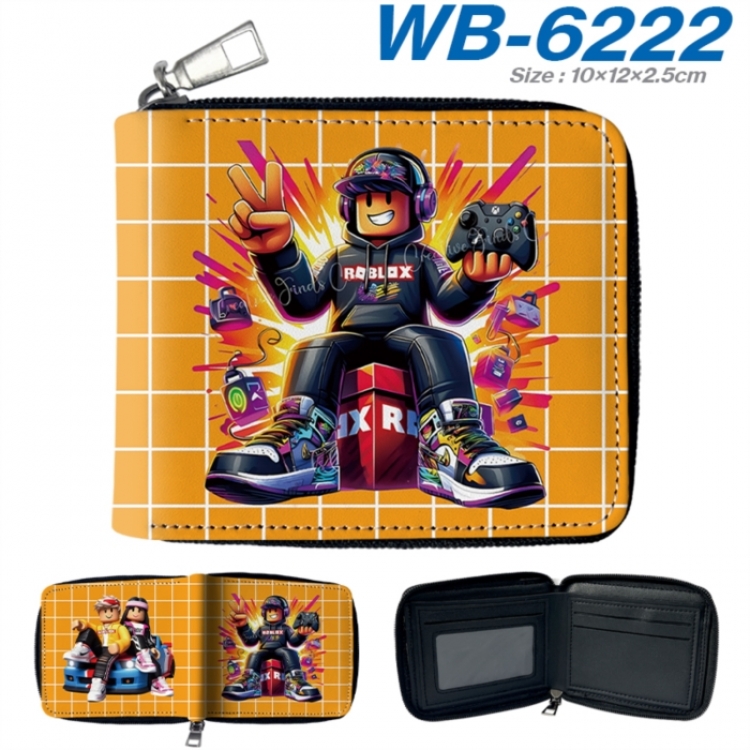 Roblox Anime color short full zip folding wallet 10x12x2.5cm