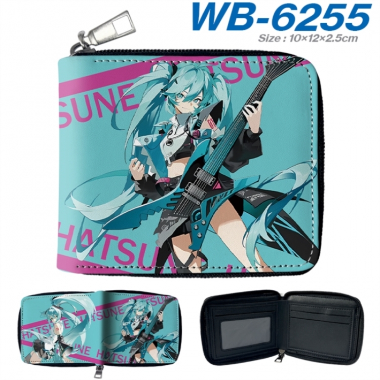Hatsune Miku Anime color short full zip folding wallet 10x12x2.5cm