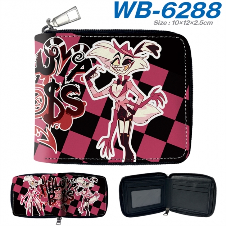 Hazbin Hotel Anime color short full zip folding wallet 10x12x2.5cm