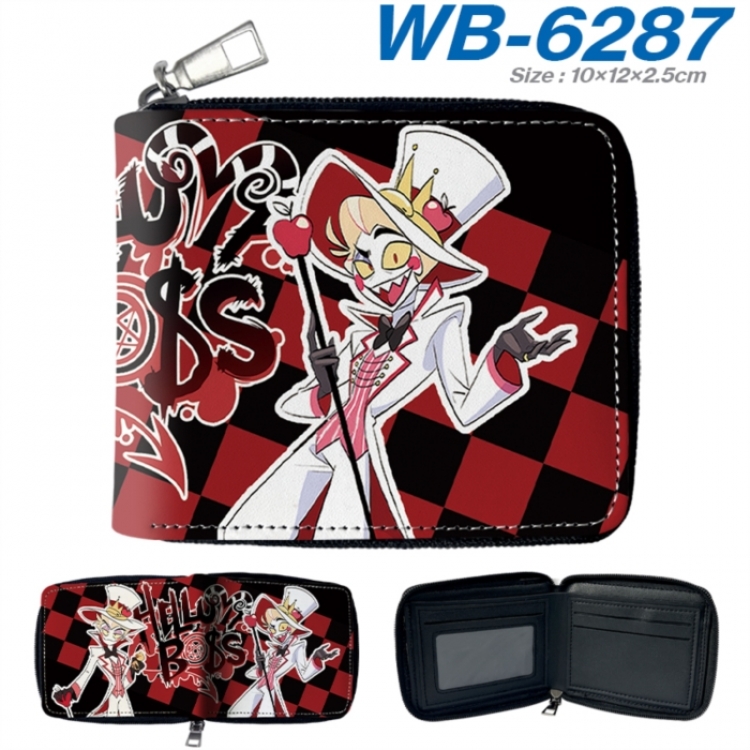 Hazbin Hotel Anime color short full zip folding wallet 10x12x2.5cm