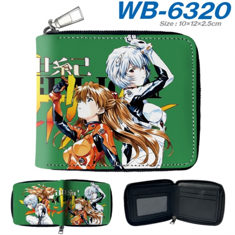 EVA Anime color short full zip folding wallet 10x12x2.5cm