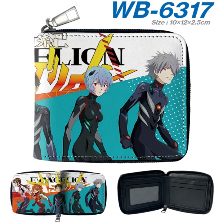 EVA Anime color short full zip folding wallet 10x12x2.5cm