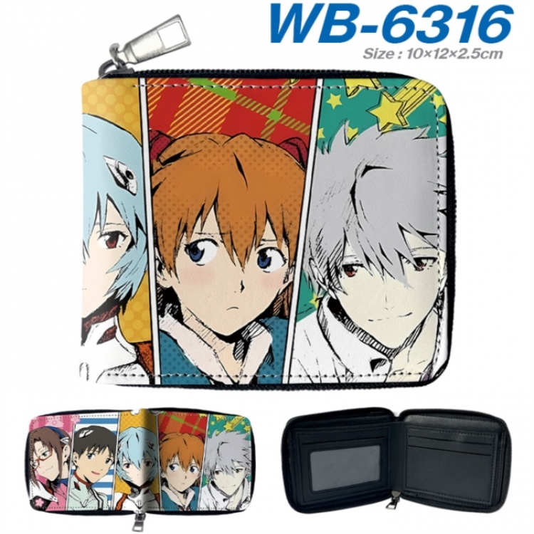 EVA Anime color short full zip folding wallet 10x12x2.5cm