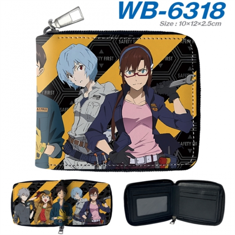 EVA Anime color short full zip folding wallet 10x12x2.5cm