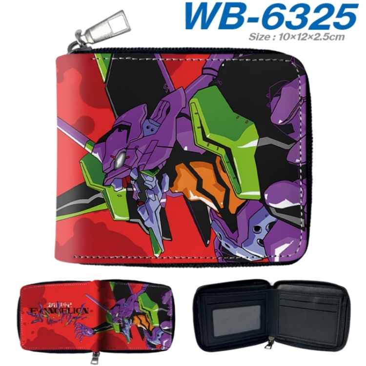 EVA Anime color short full zip folding wallet 10x12x2.5cm