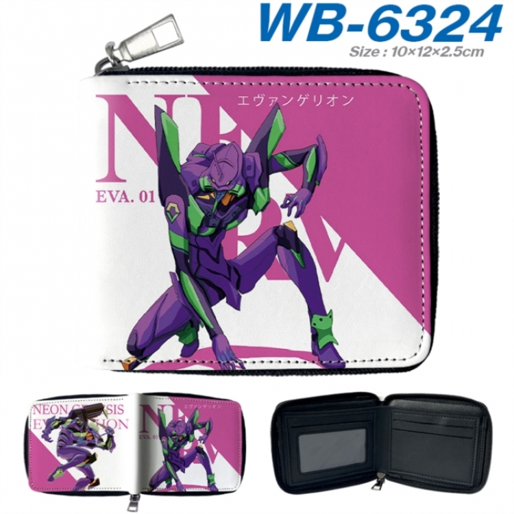 EVA Anime color short full zip folding wallet 10x12x2.5cm
