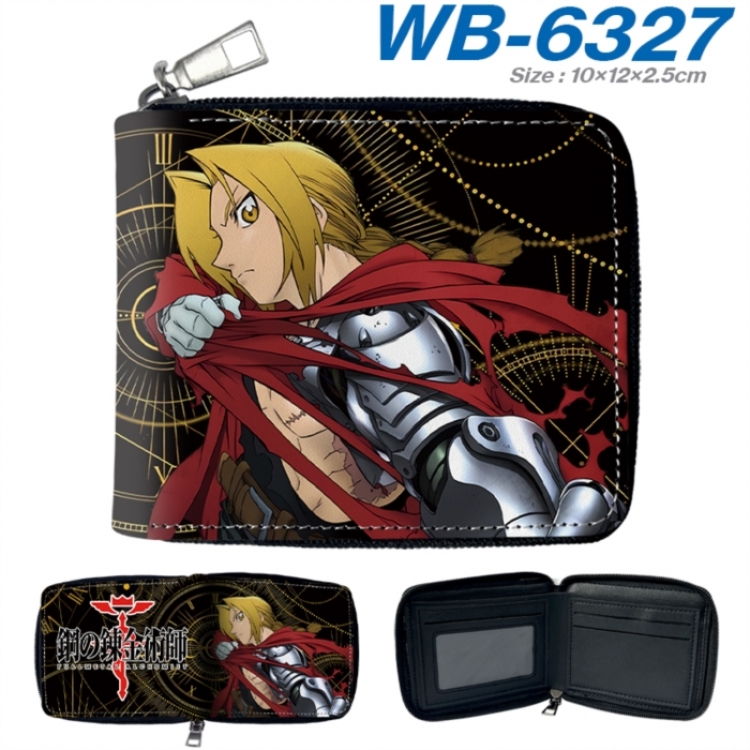 Fullmetal Alchemist Anime color short full zip folding wallet 10x12x2.5cm