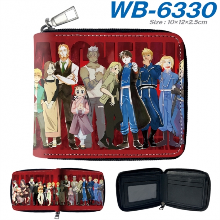 Fullmetal Alchemist Anime color short full zip folding wallet 10x12x2.5cm