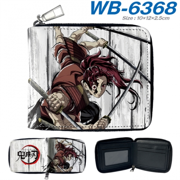Demon Slayer Kimets Anime color short full zip folding wallet 10x12x2.5cm