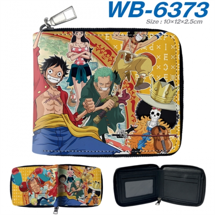 One Piece Anime color short full zip folding wallet 10x12x2.5cm