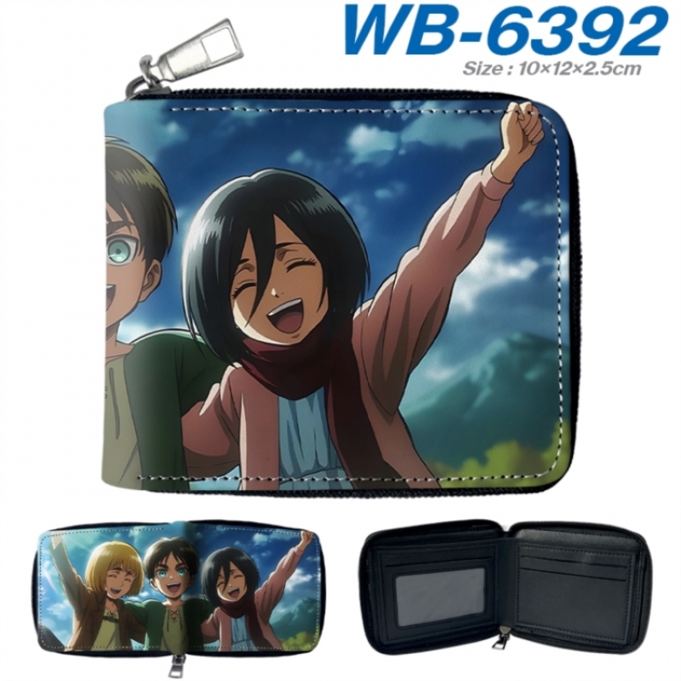 Shingeki no Kyojin Anime color short full zip folding wallet 10x12x2.5cm