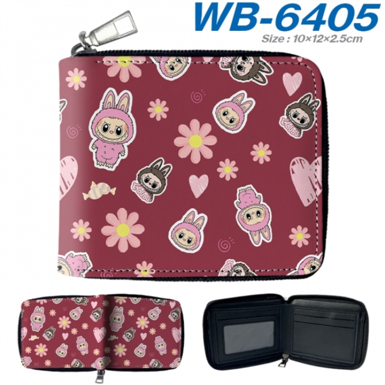Labubu Anime color short full zip folding wallet 10x12x2.5cm