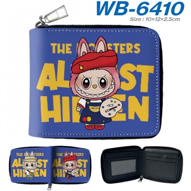 Labubu Anime color short full zip folding wallet 10x12x2.5cm