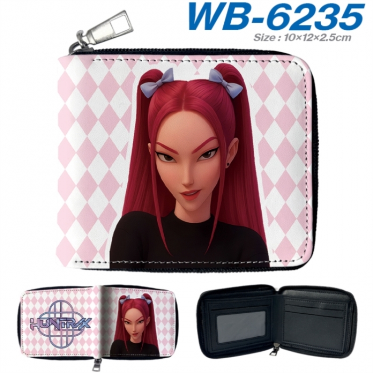 K-Pop Demon Hunters Anime color short full zip folding wallet 10x12x2.5cm