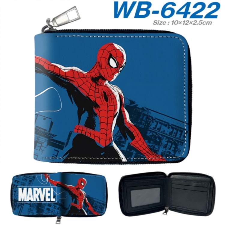 Marvel Anime color short full zip folding wallet 10x12x2.5cm