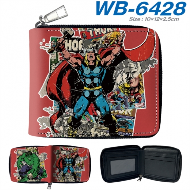 Marvel Anime color short full zip folding wallet 10x12x2.5cm