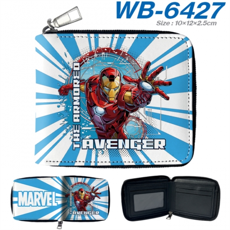 Marvel Anime color short full zip folding wallet 10x12x2.5cm
