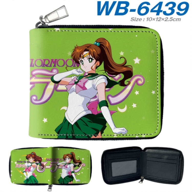 sailormoon Anime color short full zip folding wallet 10x12x2.5cm