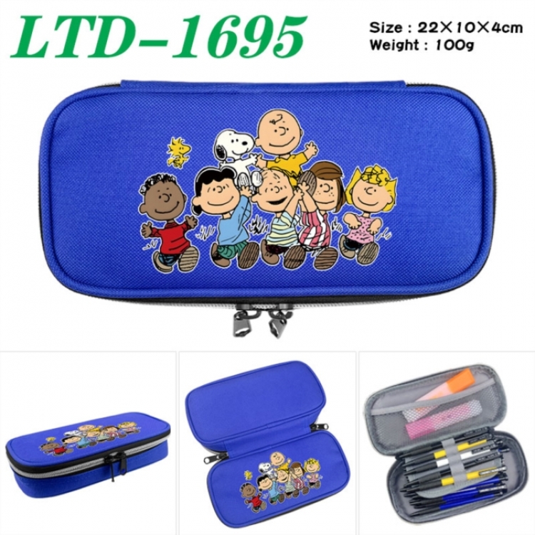 Peanuts Anime Waterproof canvas zipper clamshell pencil case pencil case 22x10x4cm