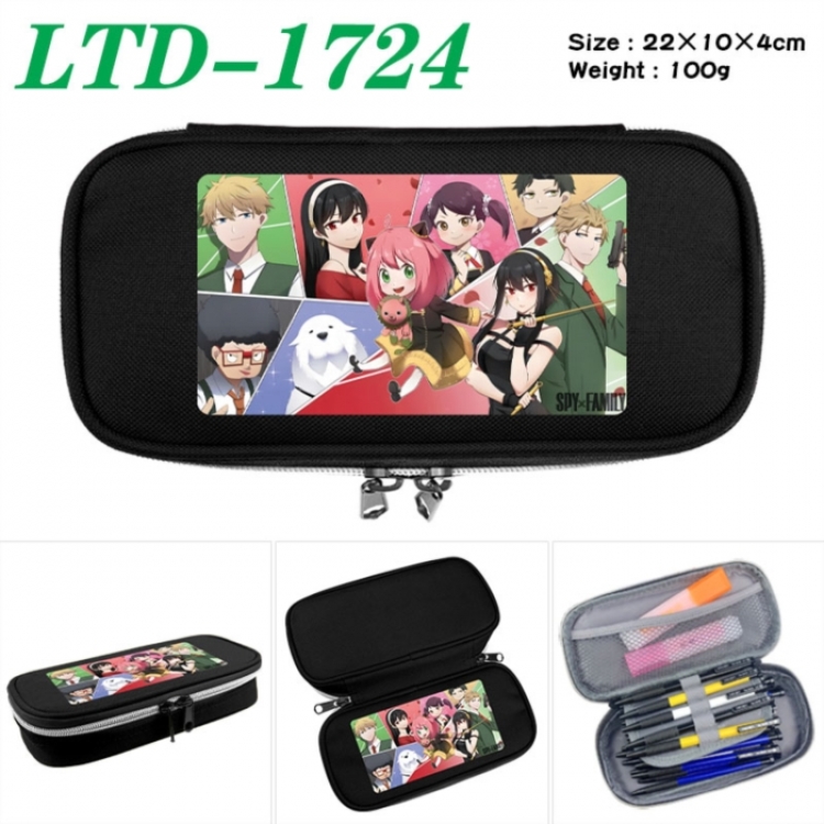 SPY×FAMILY Anime Waterproof canvas zipper clamshell pencil case pencil case 22x10x4cm