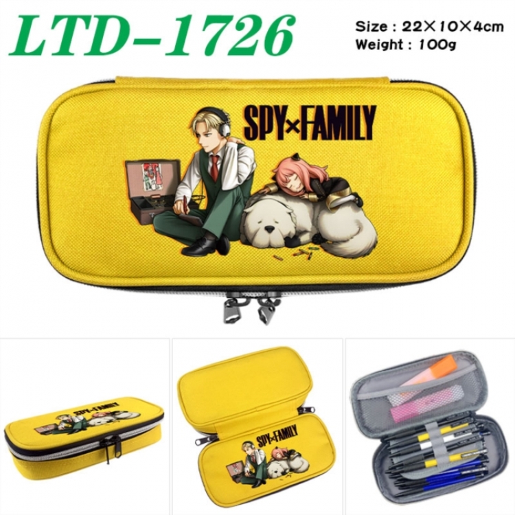 SPY×FAMILY Anime Waterproof canvas zipper clamshell pencil case pencil case 22x10x4cm