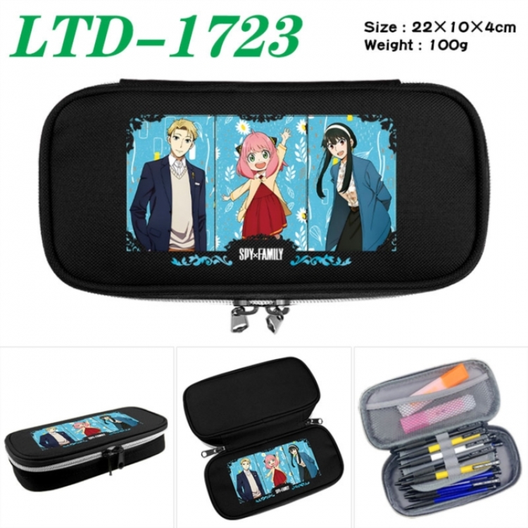 SPY×FAMILY Anime Waterproof canvas zipper clamshell pencil case pencil case 22x10x4cm