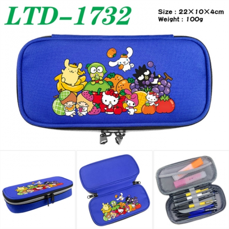 Sanrio Anime Waterproof canvas zipper clamshell pencil case pencil case 22x10x4cm