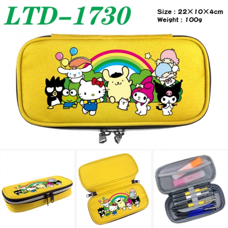 Sanrio Anime Waterproof canvas zipper clamshell pencil case pencil case 22x10x4cm