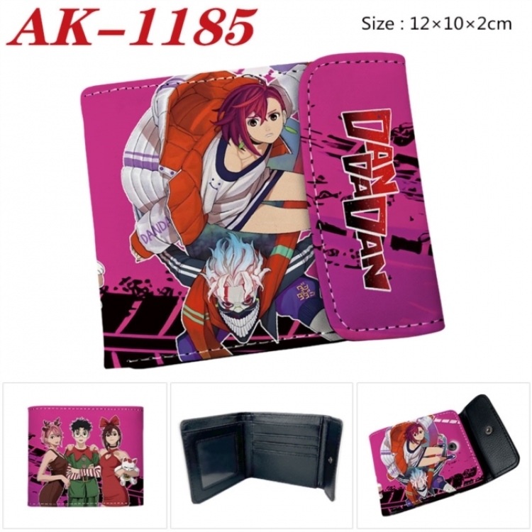 DANDADAN Anime PU leather full color buckle two fold wallet 12X10X2CM