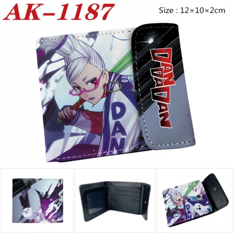 DANDADAN Anime PU leather full color buckle two fold wallet 12X10X2CM