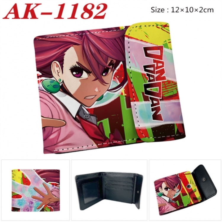 DANDADAN Anime PU leather full color buckle two fold wallet 12X10X2CM