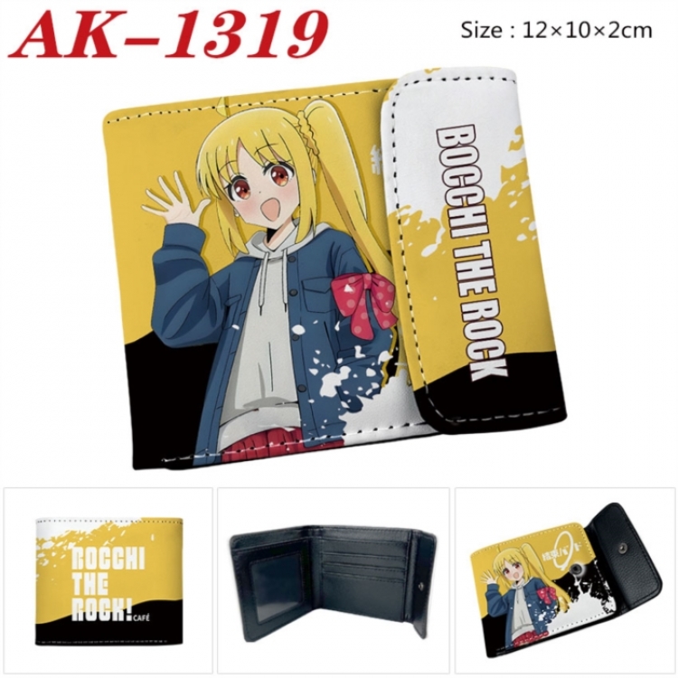 BOCCHI THE ROCK! Anime PU leather full color buckle two fold wallet 12X10X2CM