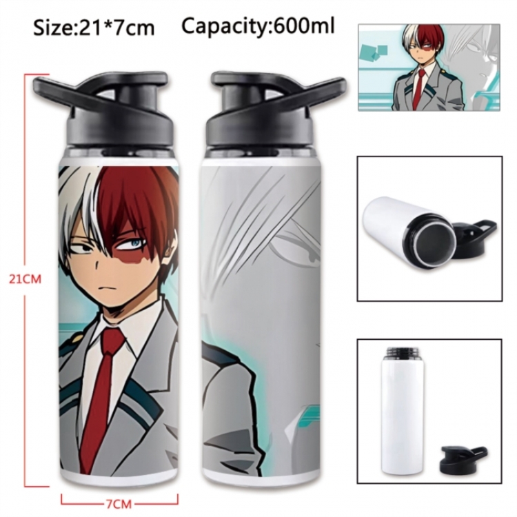  My Hero Academia Anime Printed Outdoor Sports Water Bottle 600ml 21x7cm