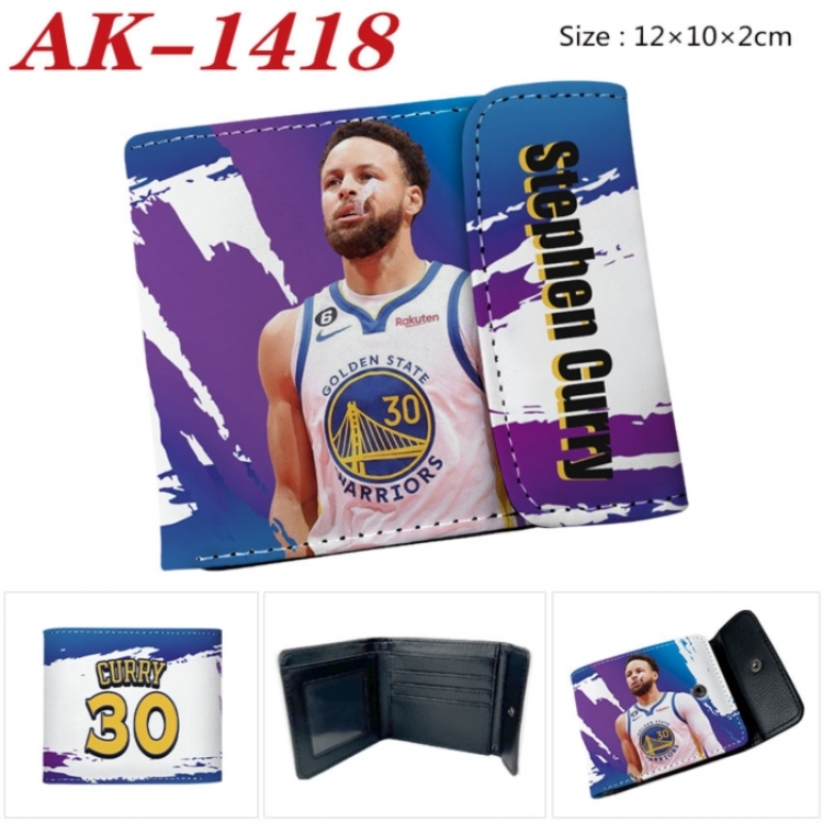 star player Anime PU leather full color buckle two fold wallet 12X10X2CM