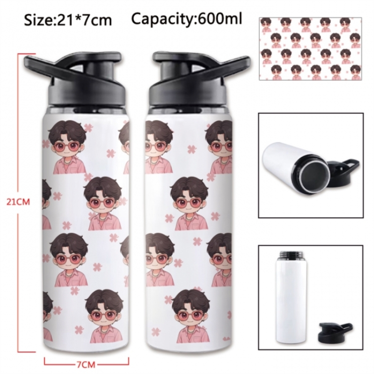 K-Pop Demon Hunters Anime Printed Outdoor Sports Water Bottle 600ml 21x7cm