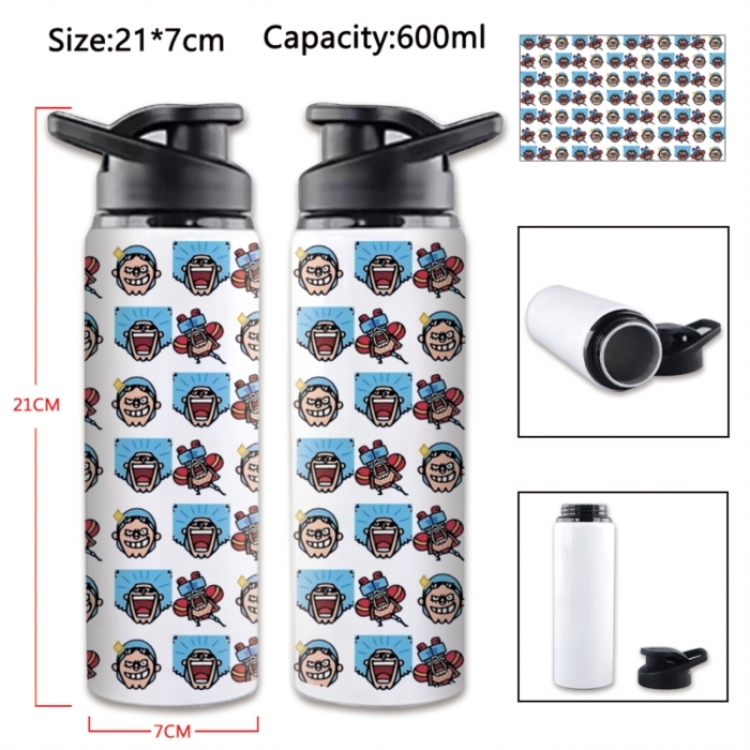 One Piece Anime Printed Outdoor Sports Water Bottle 600ml 21x7cm
