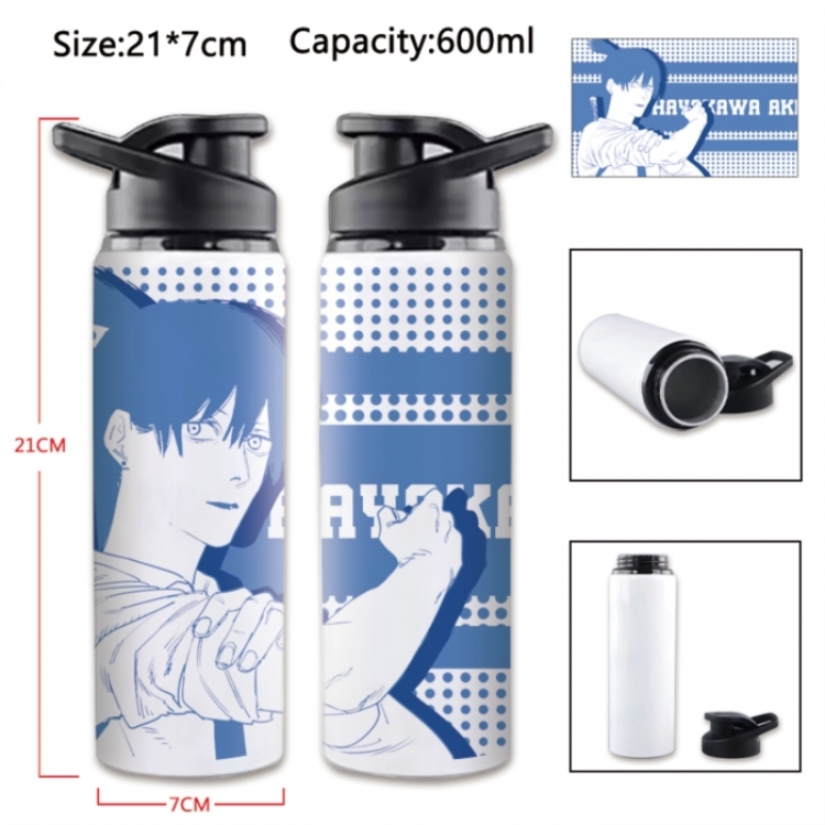 Chainsaw Man Anime Printed Outdoor Sports Water Bottle 600ml 21x7cm