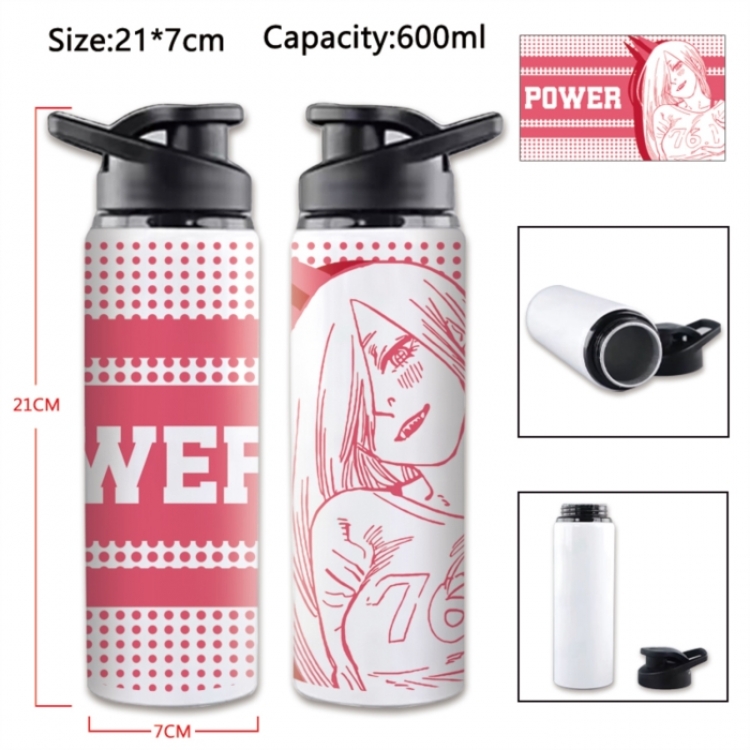 Chainsaw Man Anime Printed Outdoor Sports Water Bottle 600ml 21x7cm