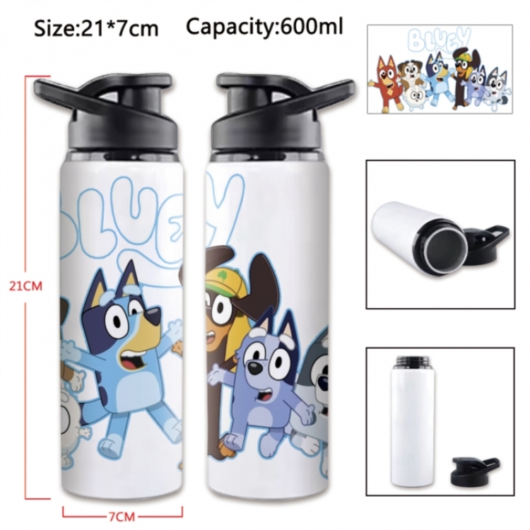 Bluey Anime Printed Outdoor Sports Water Bottle 600ml 21x7cm