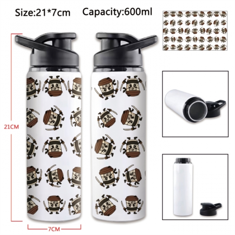 Italian-Brainrot Anime Printed Outdoor Sports Water Bottle 600ml 21x7cm
