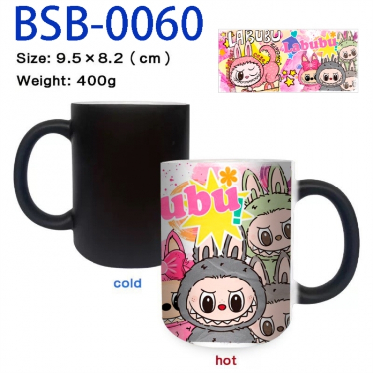 Labubu Anime peripherals color changing ceramic cup tea cup mug 9.5X8.2cm