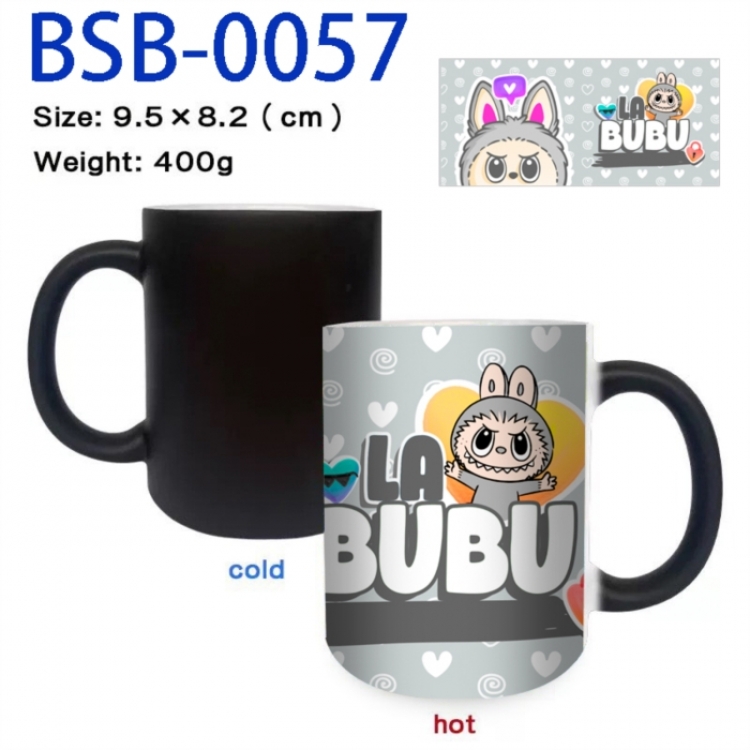 Labubu Anime peripherals color changing ceramic cup tea cup mug 9.5X8.2cm