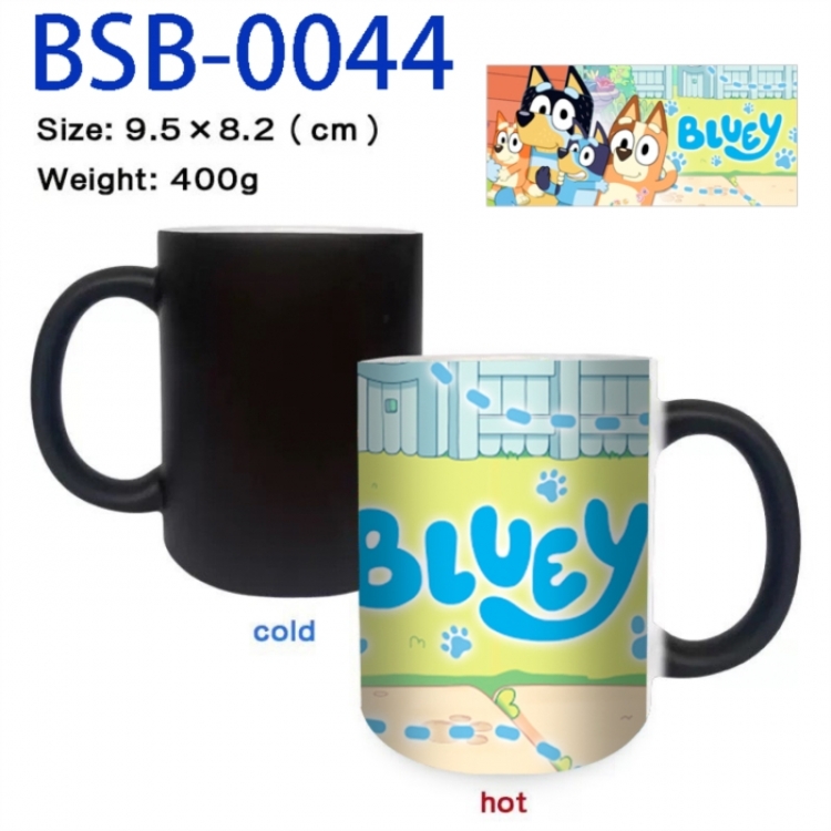 Bluey Anime peripherals color changing ceramic cup tea cup mug 9.5X8.2cm