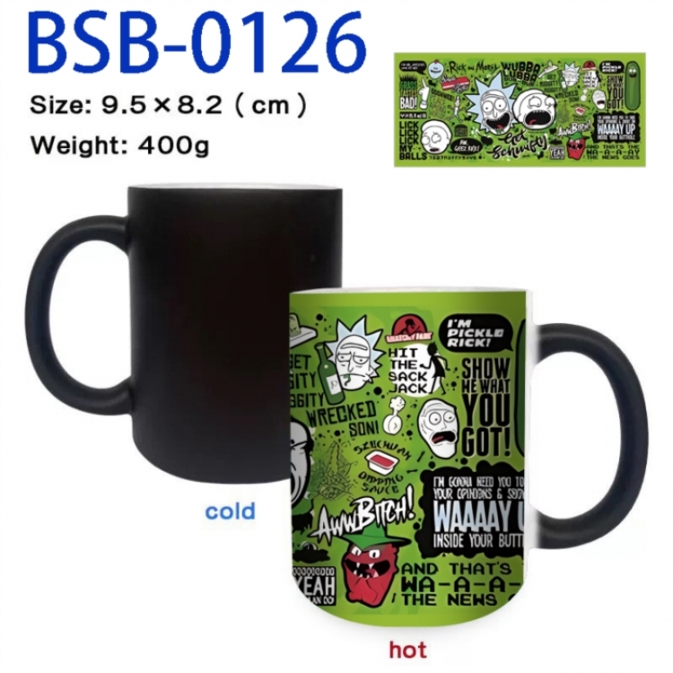 Rick and Morty Anime peripherals color changing ceramic cup tea cup mug 9.5X8.2cm
