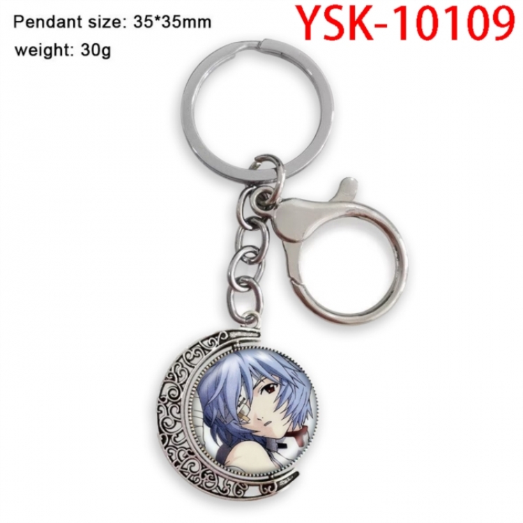 EVA Anime double-sided crystal rotating gemstone keychain pendant price for 5 pcs